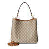 Gucci GG Emblem Medium Bucket Bag – Beige & Brown GG Fabric