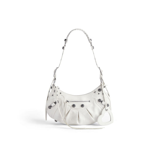 Balenciaga Le Cagole Small Shoulder Bag – White Lambskin