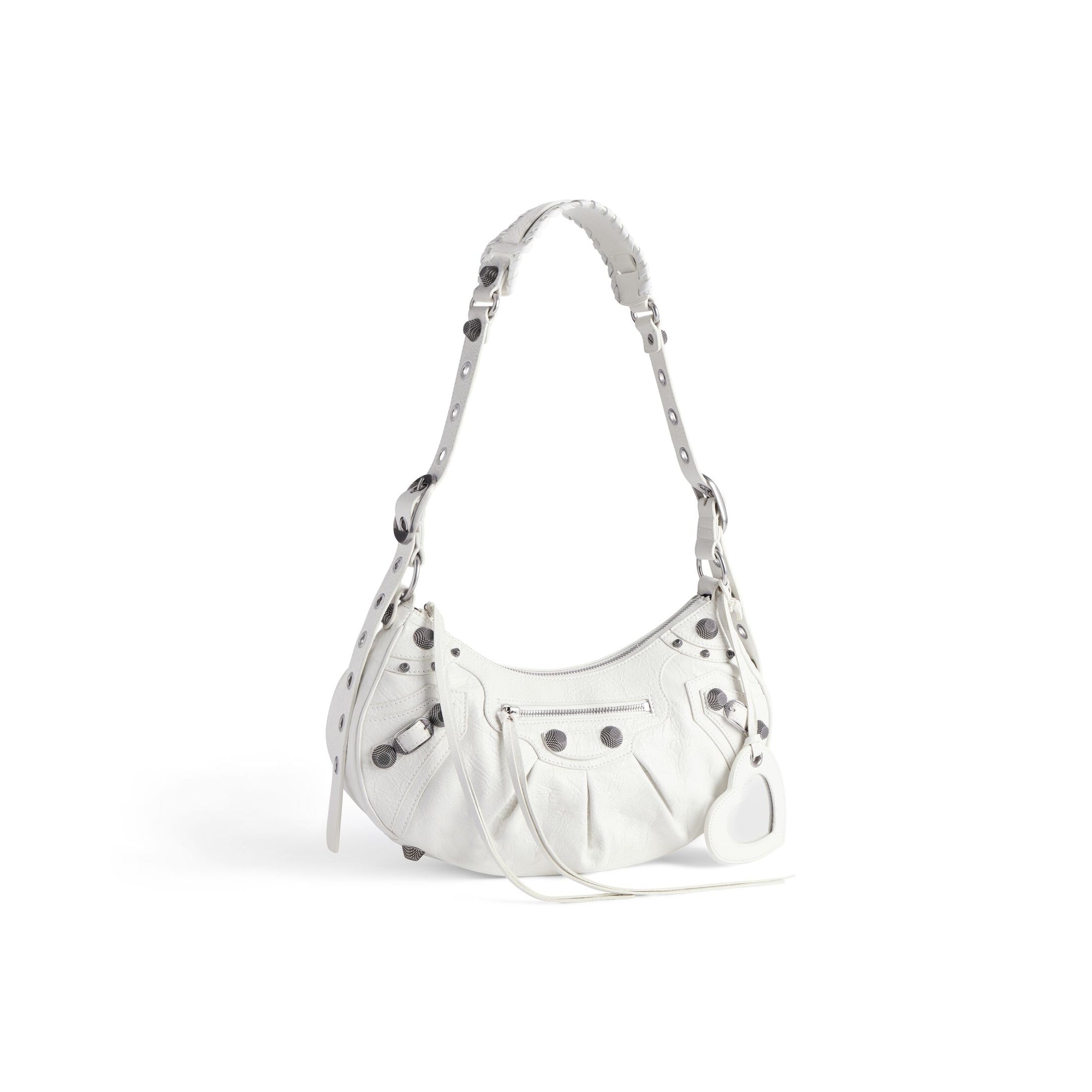 Balenciaga Le Cagole Small Shoulder Bag – White Lambskin