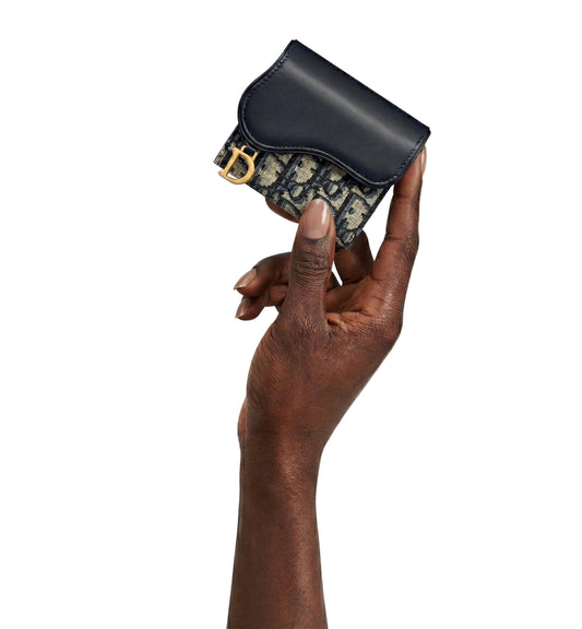 Dior Saddle Lotus Wallet – Blue Dior Oblique