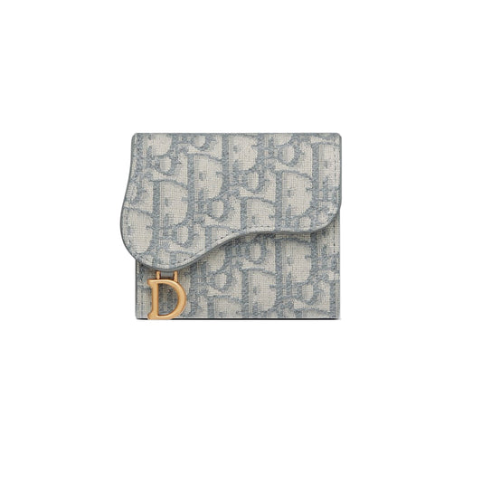 Dior Saddle Lotus Wallet – Gray Dior Oblique