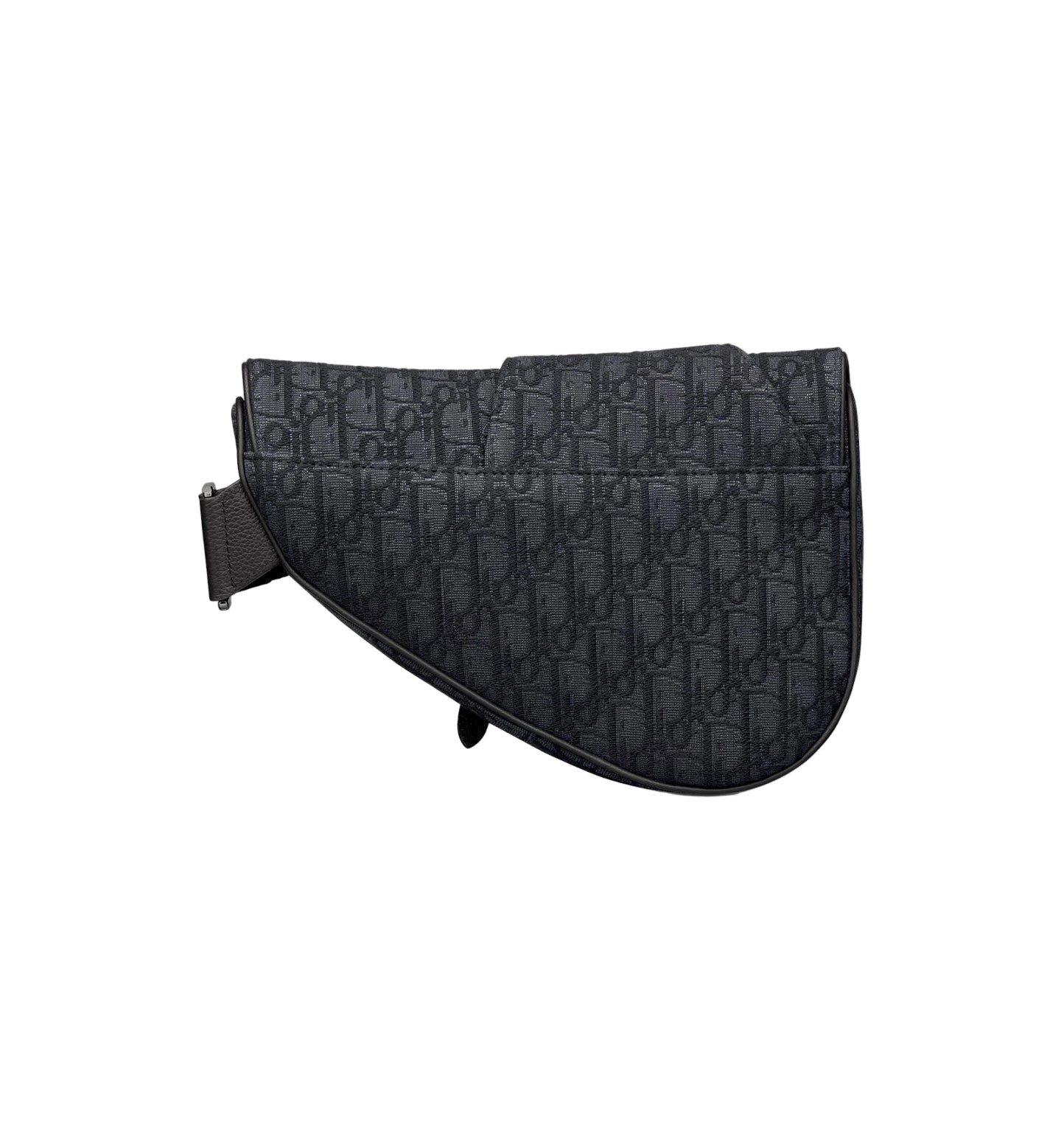 Saddle Bag - Black Dior Oblique Jacquard