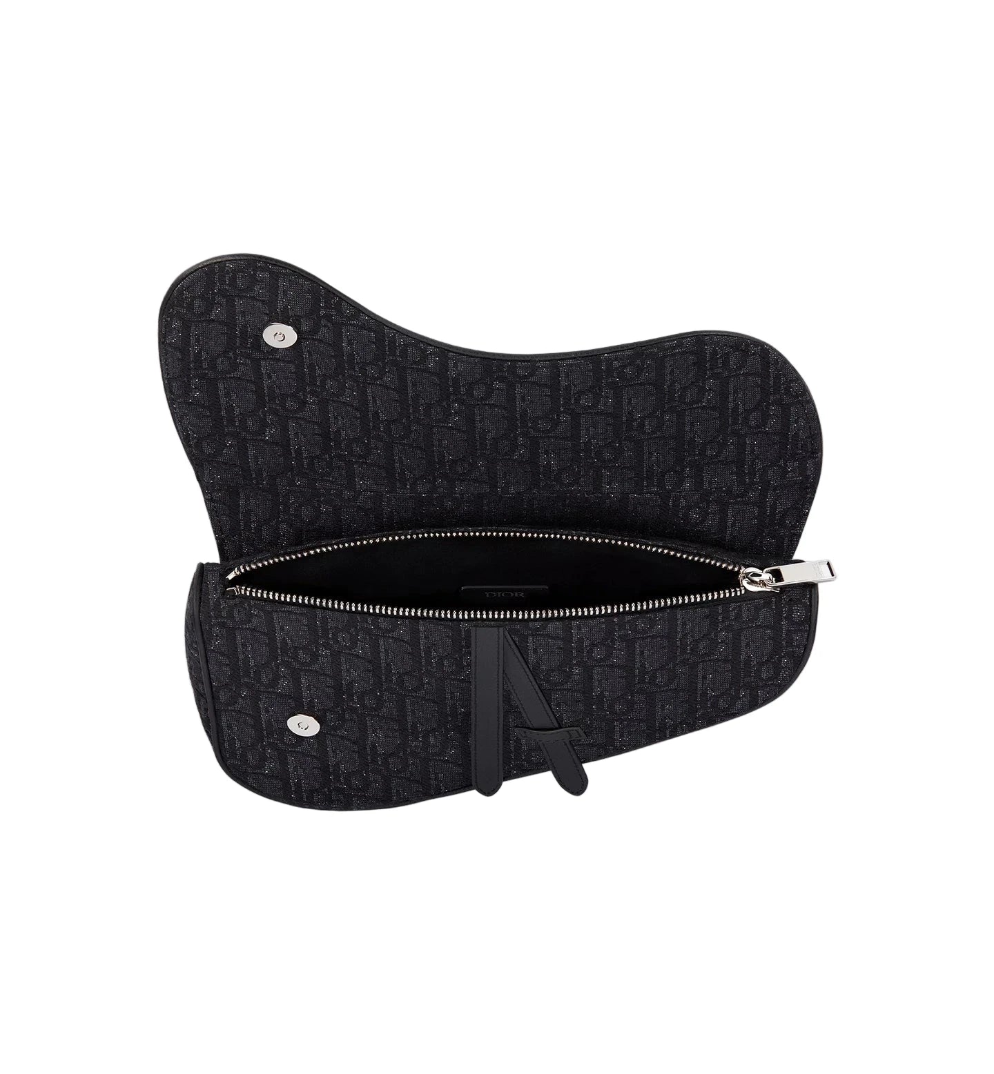 Saddle Bag - Black Dior Oblique Jacquard