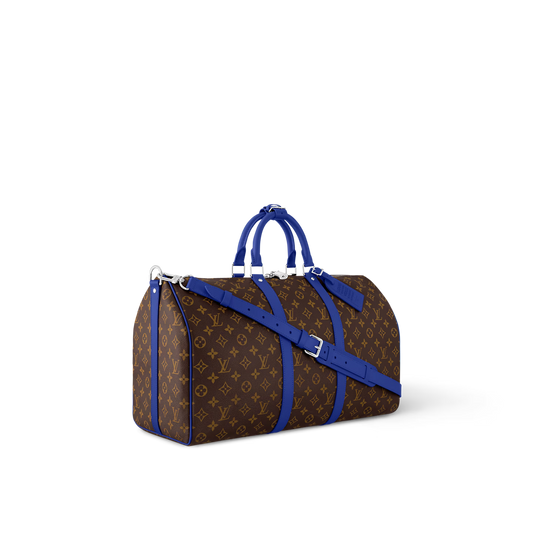 Keepall Bandoulière 50 - Monogram Macassar Canvas Indigo Blue