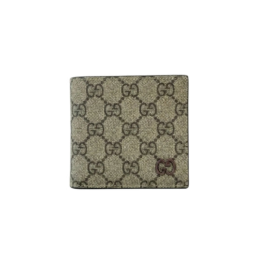 Gucci GG Supreme Coin Wallet – Beige/Ebony Canvas (Style 768244) – Burgundy Interior