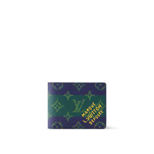 Louis Vuitton M25795 Slender Wallet – Men's – Monogram Heritage Blue Stripes