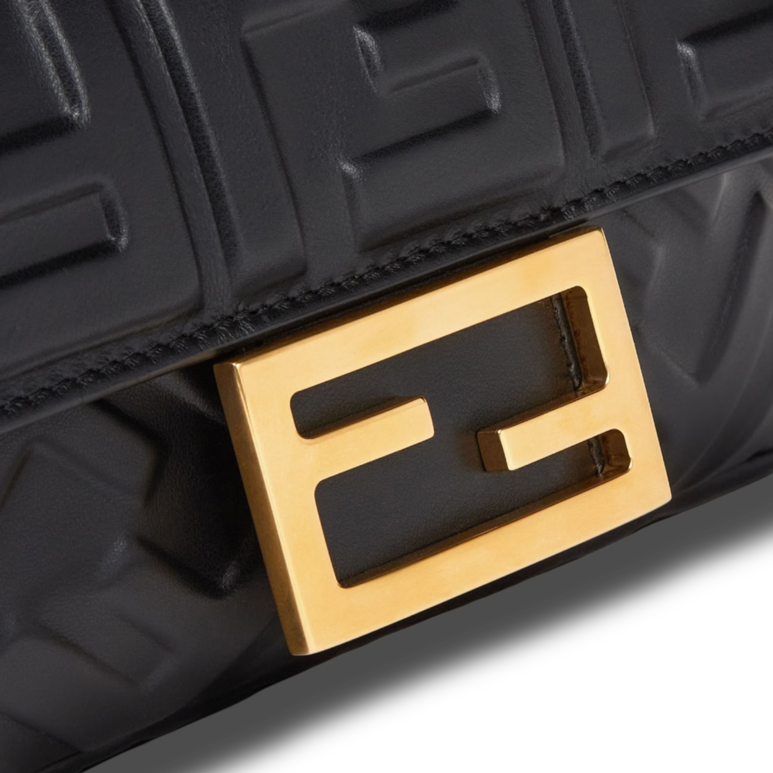 Fendi Baguette Mini – Black Embossed FF Calfskin