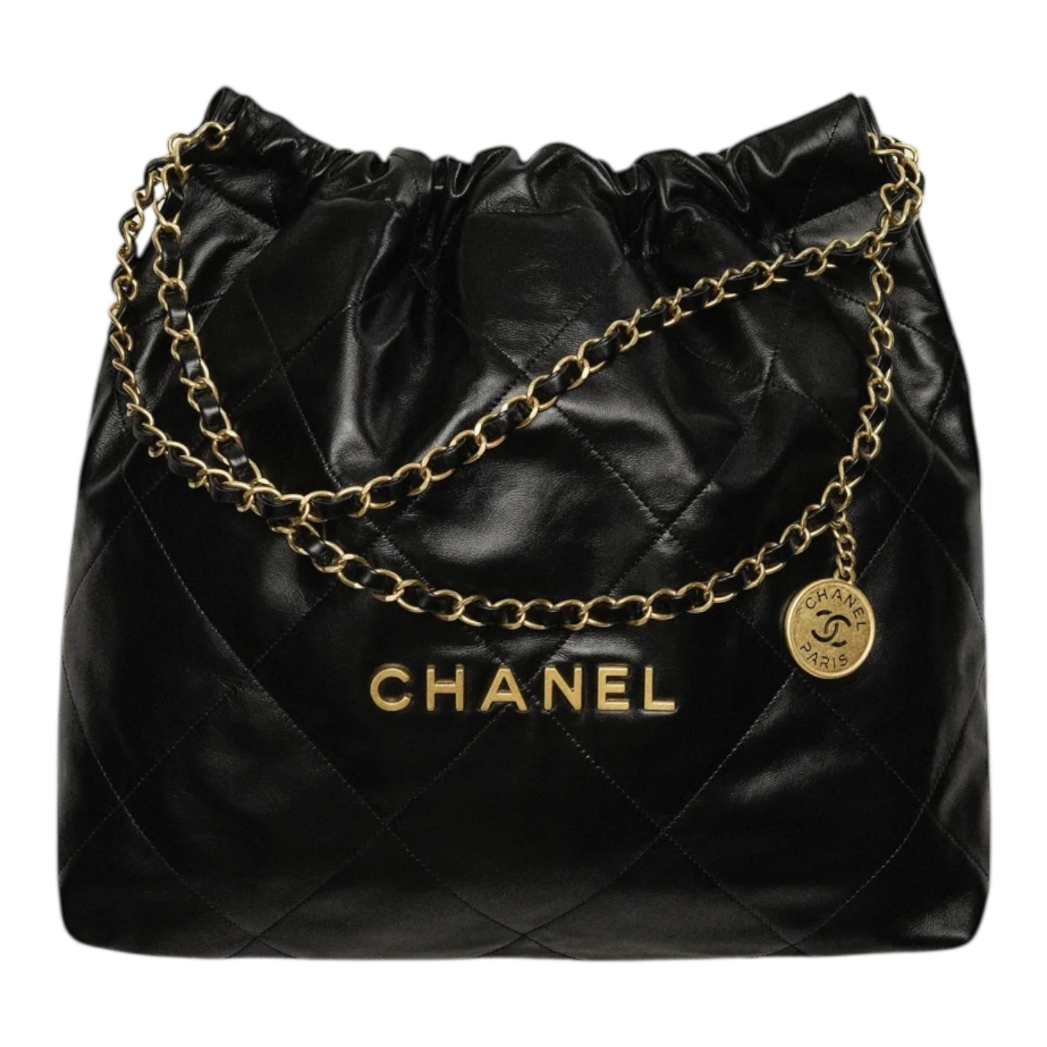 Chanel 22 Handbag – Medium – Black Shiny Calfskin