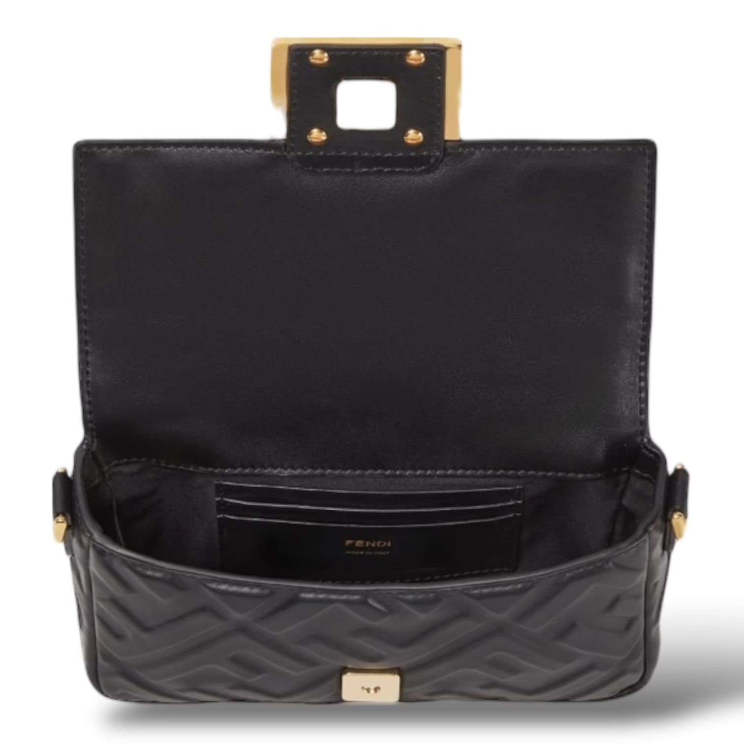 Fendi Baguette Mini – Black Embossed FF Calfskin