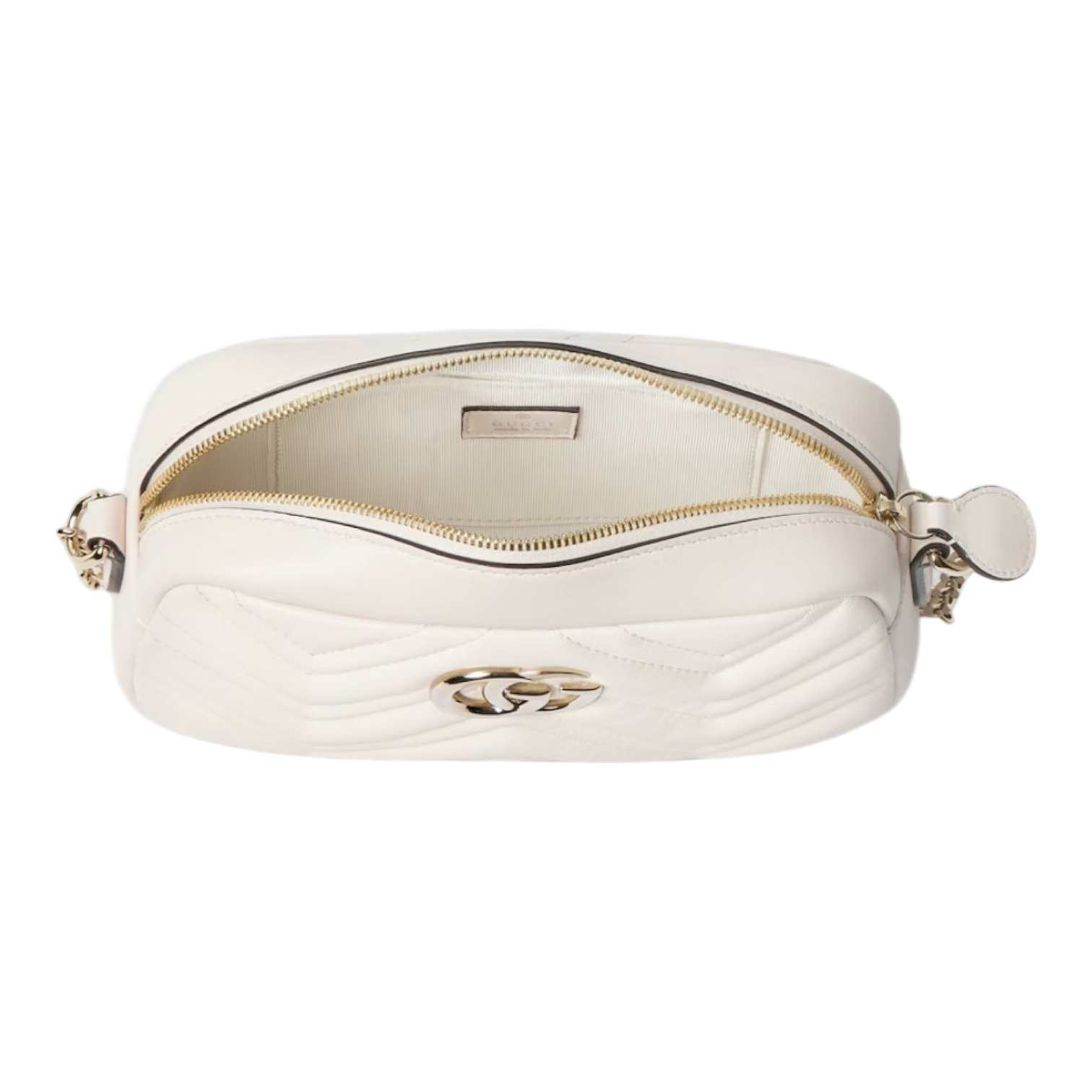 Gucci GG Marmont Small Camera Bag – White Matelassé Leather