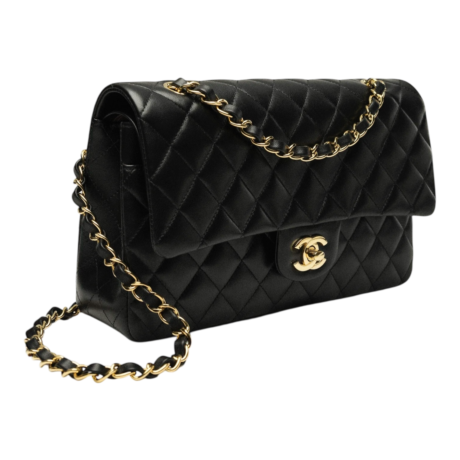 Chanel Classic 11.12 Handbag – Black Lambskin with Gold Hardware
