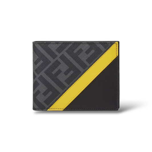 Fendi Diagonal Bi-Fold Wallet – Gray FF Fabric