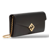 Fendi FF Diamonds Continental With Chain – Black Leather