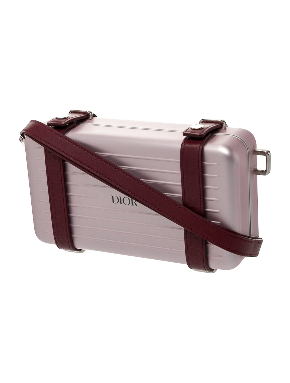 Dior x Rimowa Personal Clutch - Rose Pink Aluminum Burgundy Leather