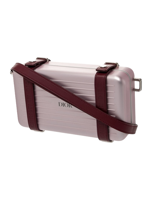 Dior x Rimowa Personal Clutch - Rose Pink Aluminum Burgundy Leather