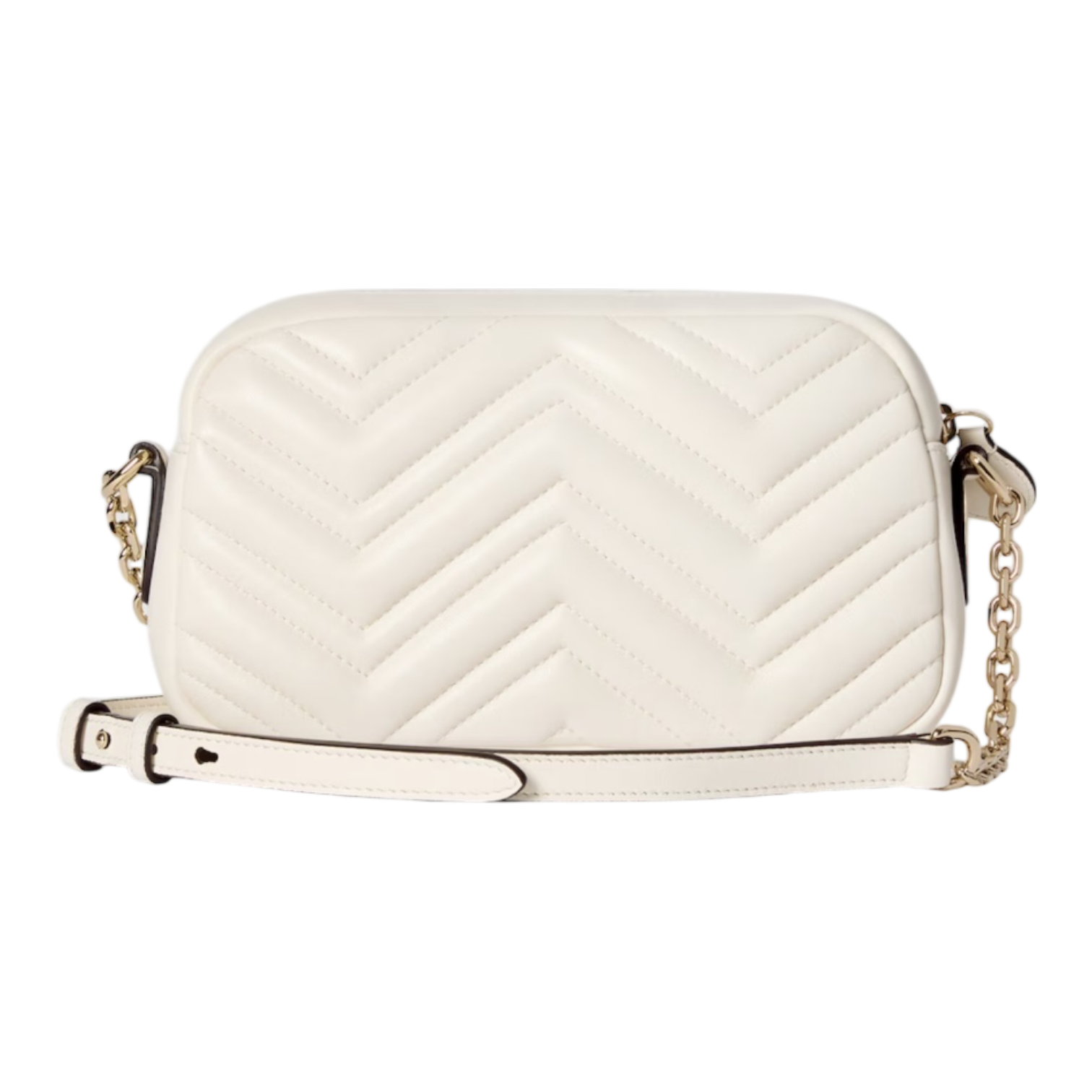 Gucci GG Marmont Small Camera Bag – White Matelassé Leather