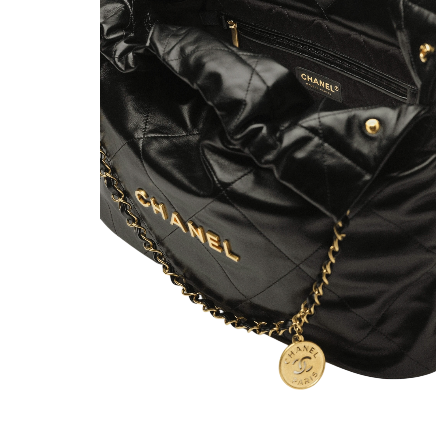 Chanel 22 Handbag – Medium – Black Shiny Calfskin
