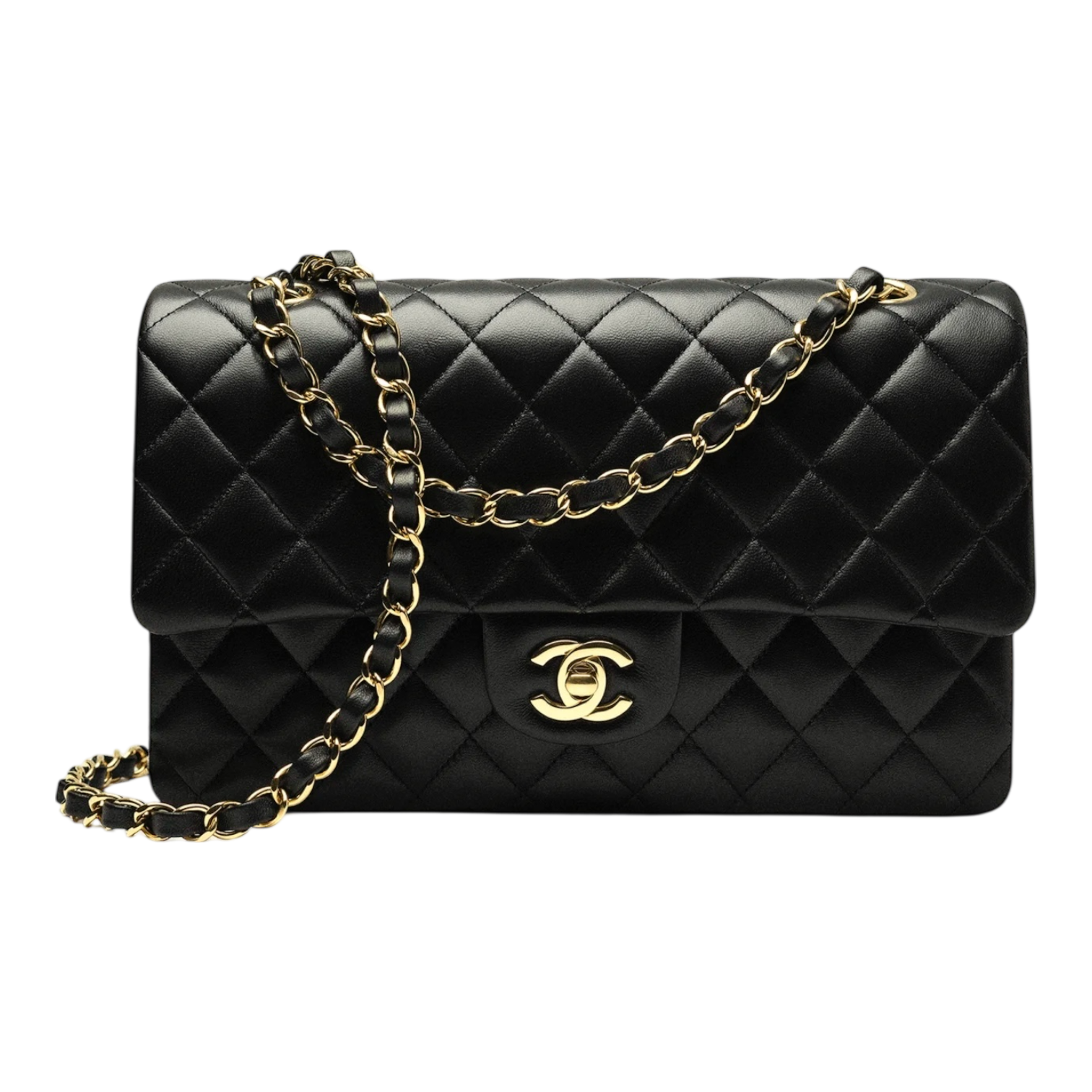 Chanel Classic 11.12 Handbag – Black Lambskin with Gold Hardware