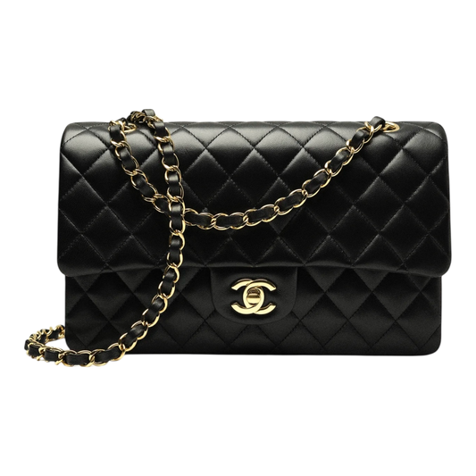Chanel Classic 11.12 Handbag – Black Lambskin with Gold Hardware