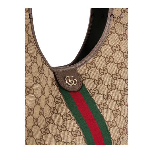 Gucci Giglio Large Tote Bag – Beige & Brown GG Supreme Canvas