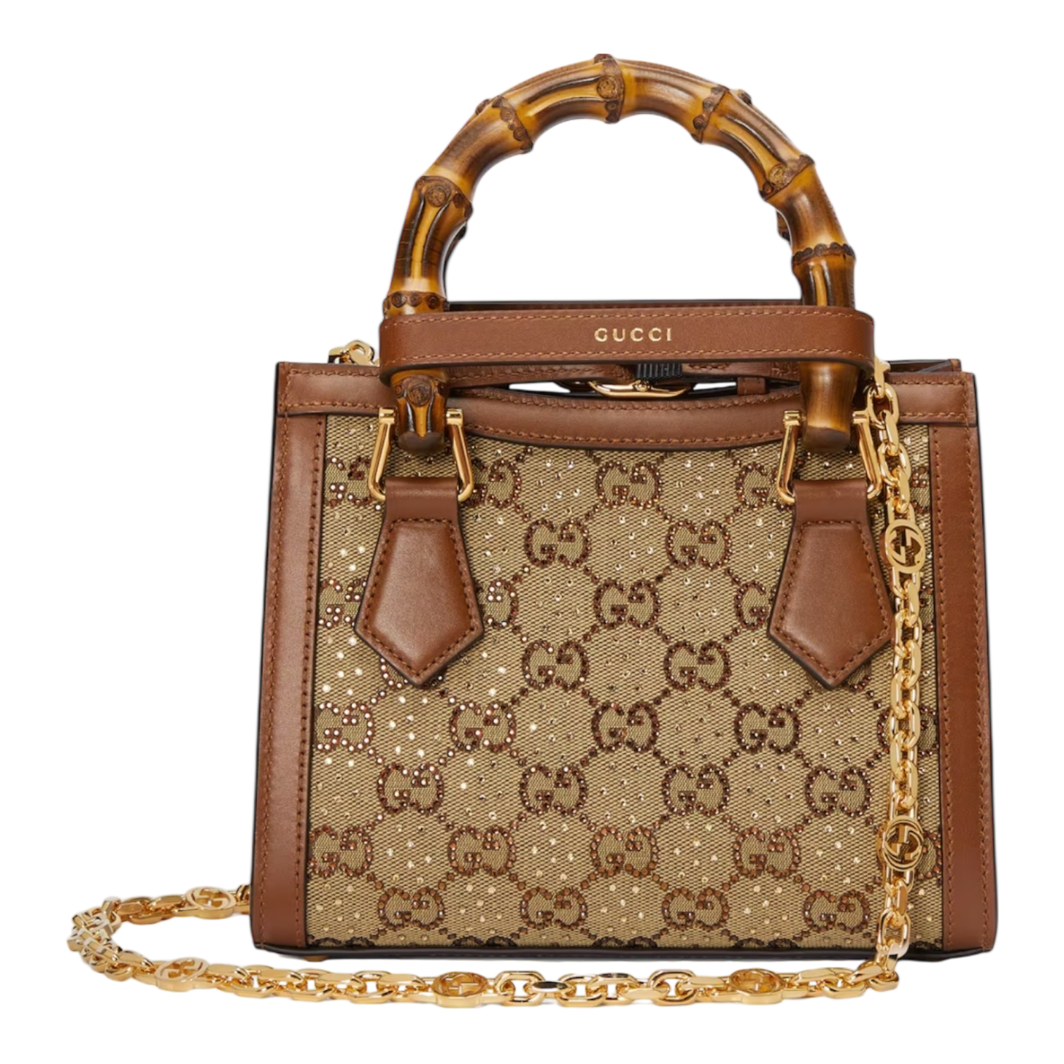 Gucci Diana Crystals Small Tote Bag – GG Canvas