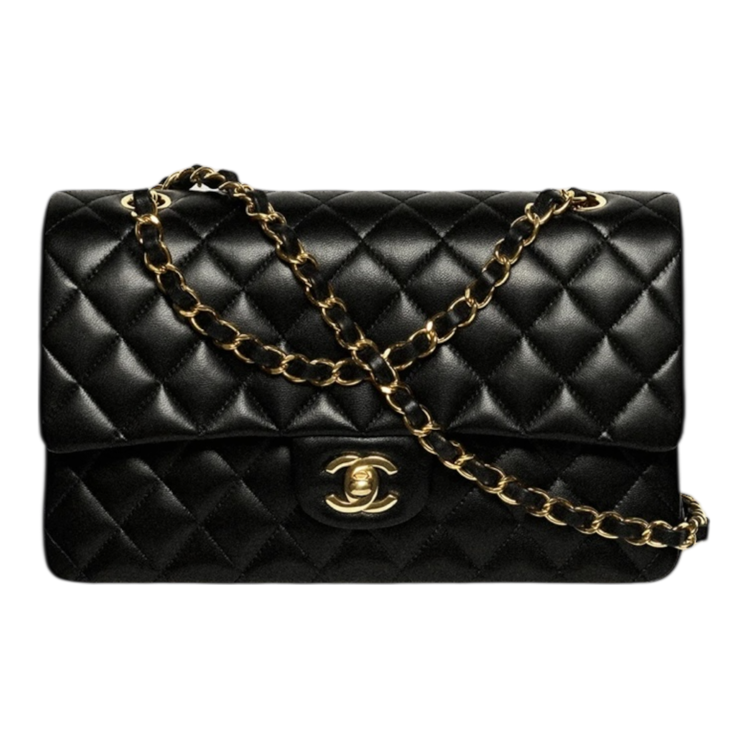 Chanel Classic 11.12 Handbag – Black Lambskin with Gold Hardware