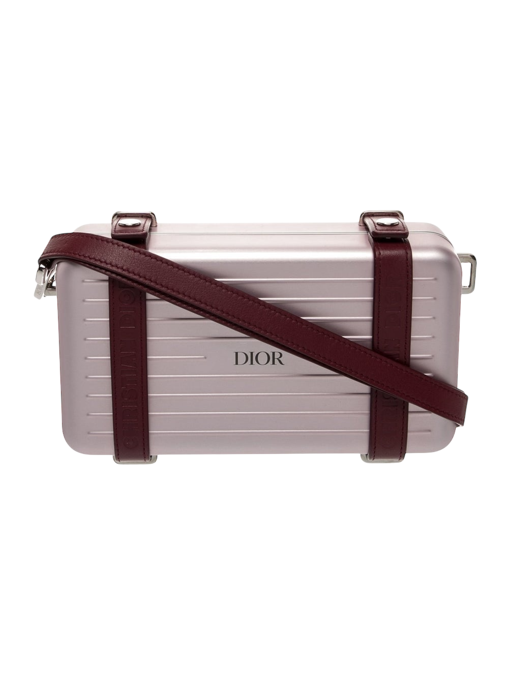 Dior x Rimowa Personal Clutch - Rose Pink Aluminum Burgundy Leather