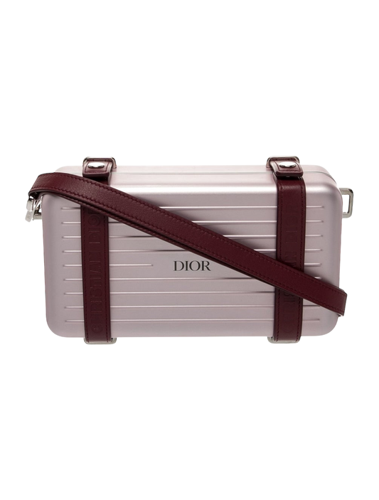 Dior x Rimowa Personal Clutch - Rose Pink Aluminum Burgundy Leather