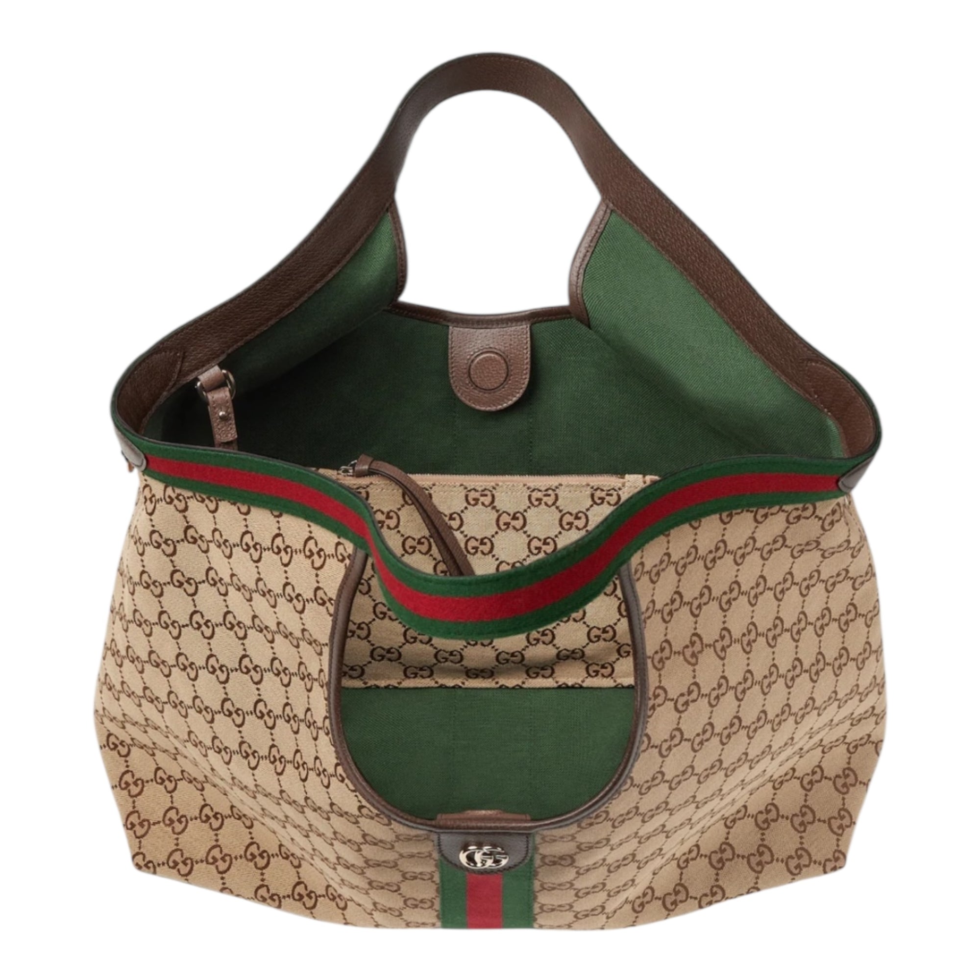 Gucci Giglio Large Tote Bag – Beige & Brown GG Supreme Canvas