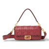 Fendi Baguette Medium – Burgundy Embossed FF Calfskin