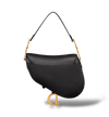 Saddle Bag with Strap - Black Grained Calfskin