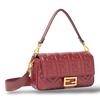 Fendi Baguette Medium – Burgundy Embossed FF Calfskin