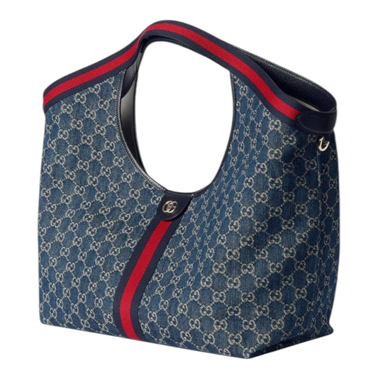 Gucci Giglio Large Tote Bag – Blue & White GG Denim