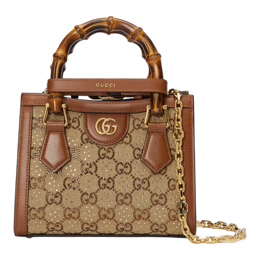 Gucci Diana Crystals Small Tote Bag – GG Canvas