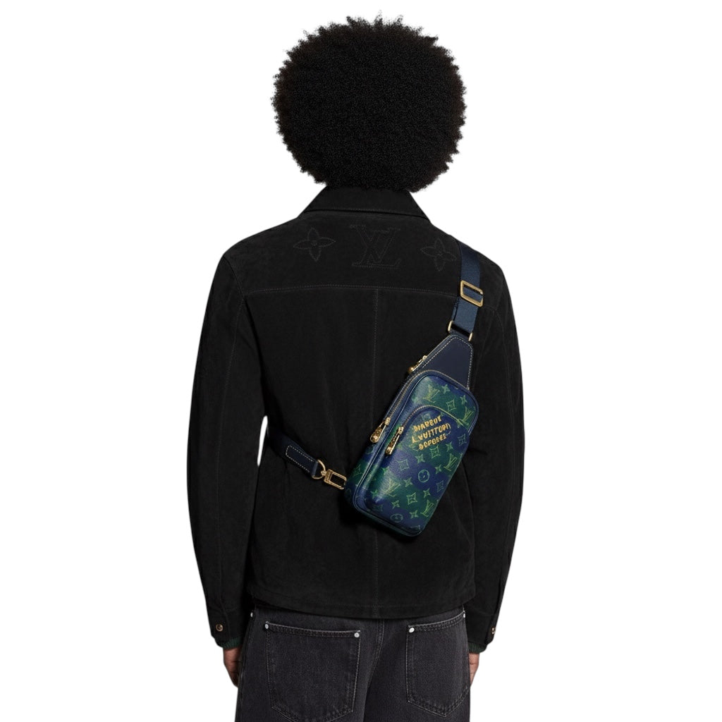 Louis Vuitton M26419 Avenue PM Slingbag – Men's – Monogram Heritage Blue Stripes